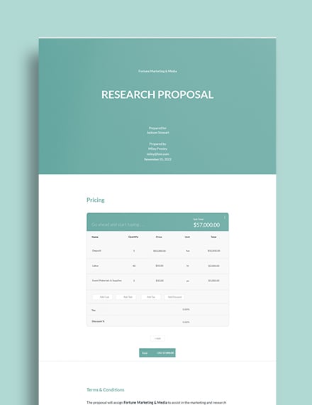 sample one page business proposal