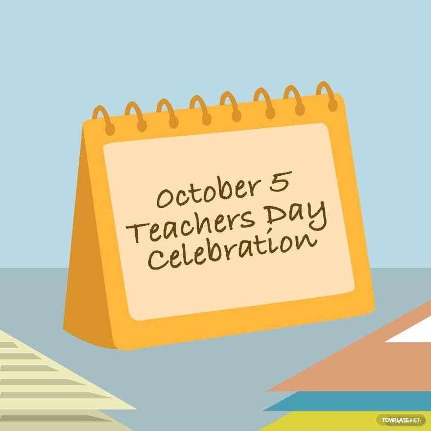 Teachers Day Calendar Vector