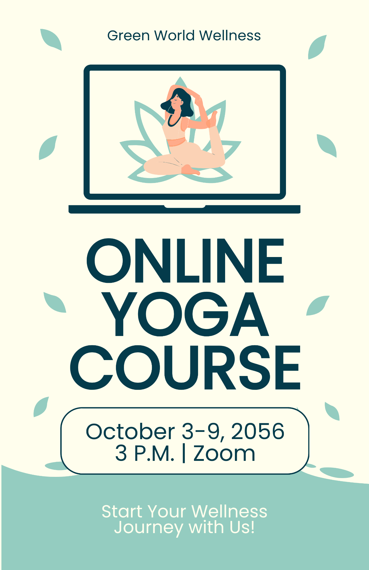 Free Online Yoga Course Poster Template