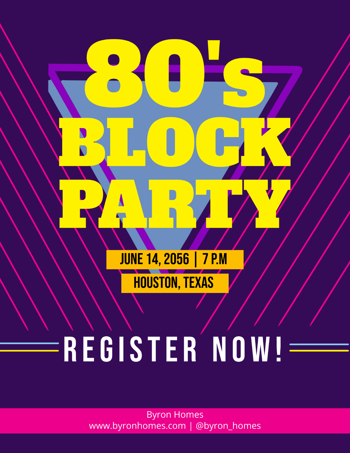 80's Block Party Flyer Template