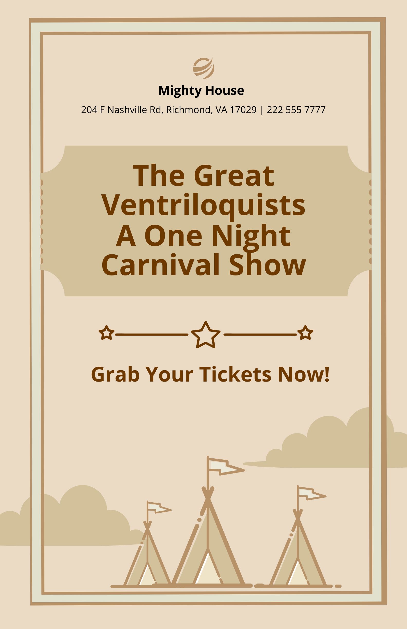 Circus Tent Poster Template - Illustrator, Word, Apple Pages, PSD ...
