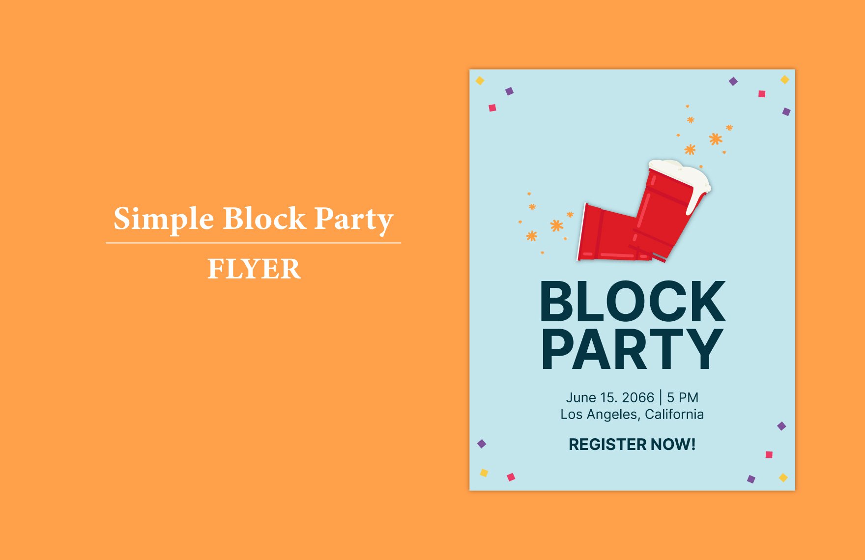 Simple Block Party Flyer