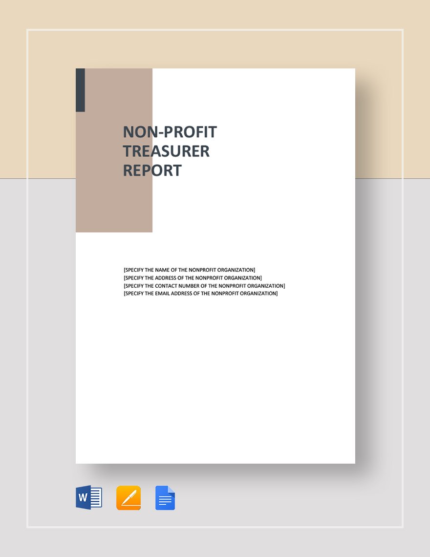 Non Profit Treasurer Report Template