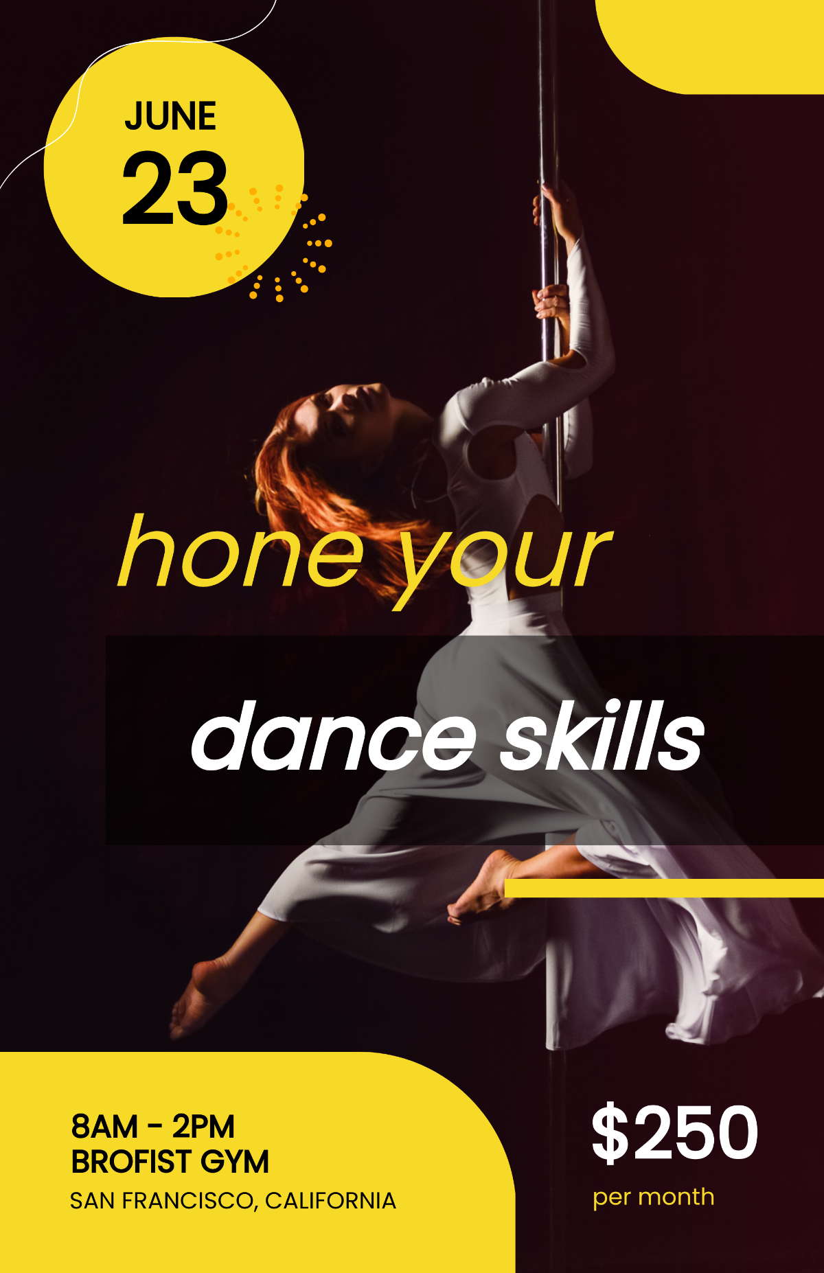 Free Dance Class Poster Template