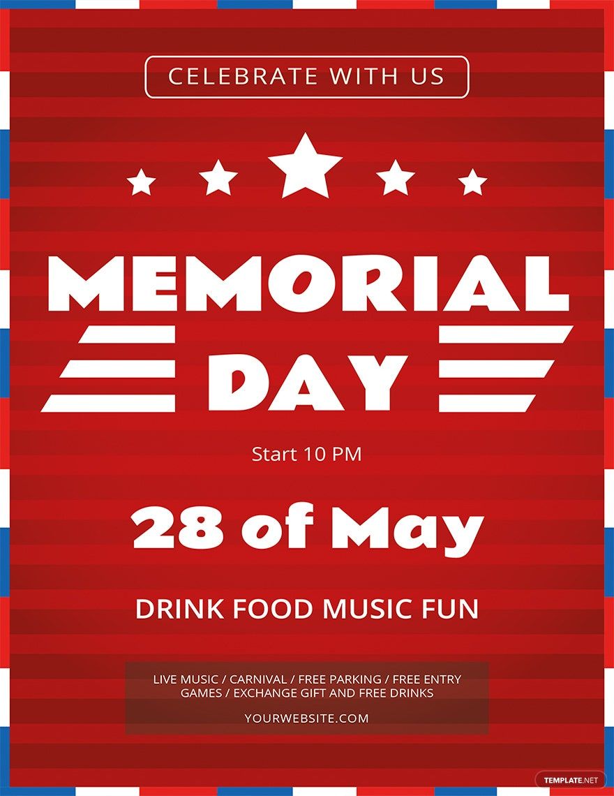 Simple Memorial Day Flyer Template
