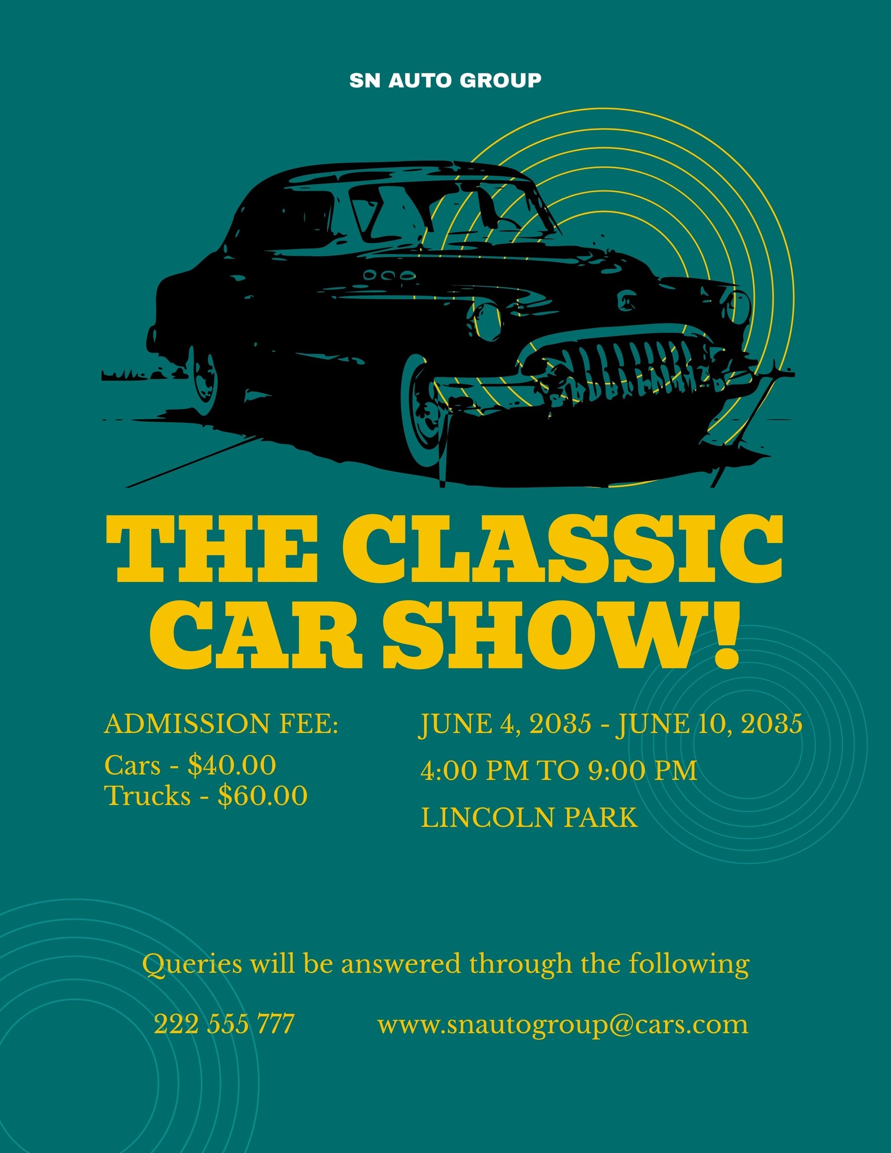 Free Simple Car Show Flyer