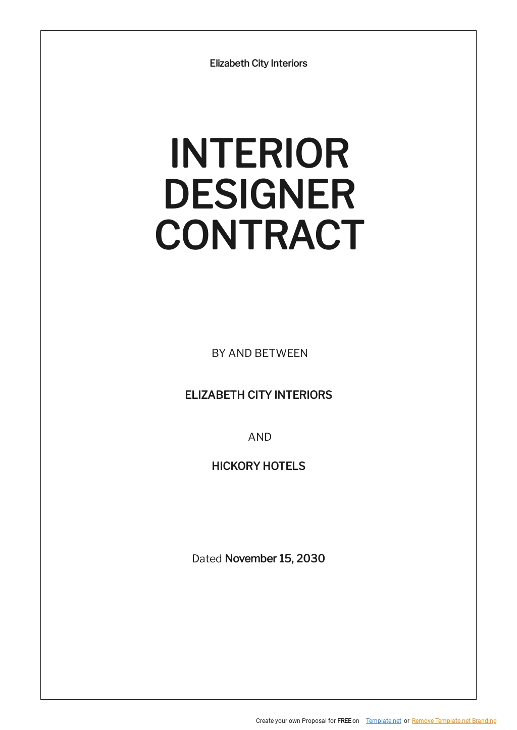 Contract Template For Interior Design Services