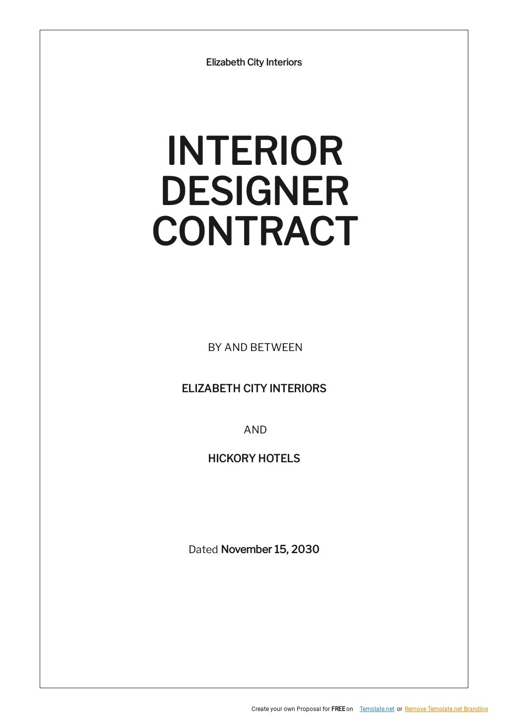 Contract Template For Interior Design Services