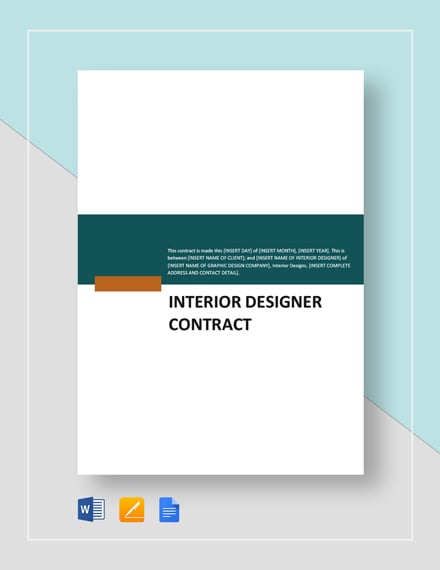 Download 4 Interior Designer Contract Templates Word