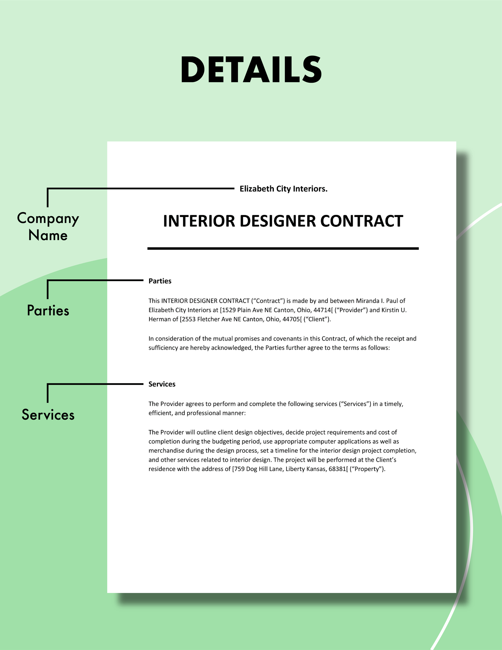 Interior Designer Contract Template