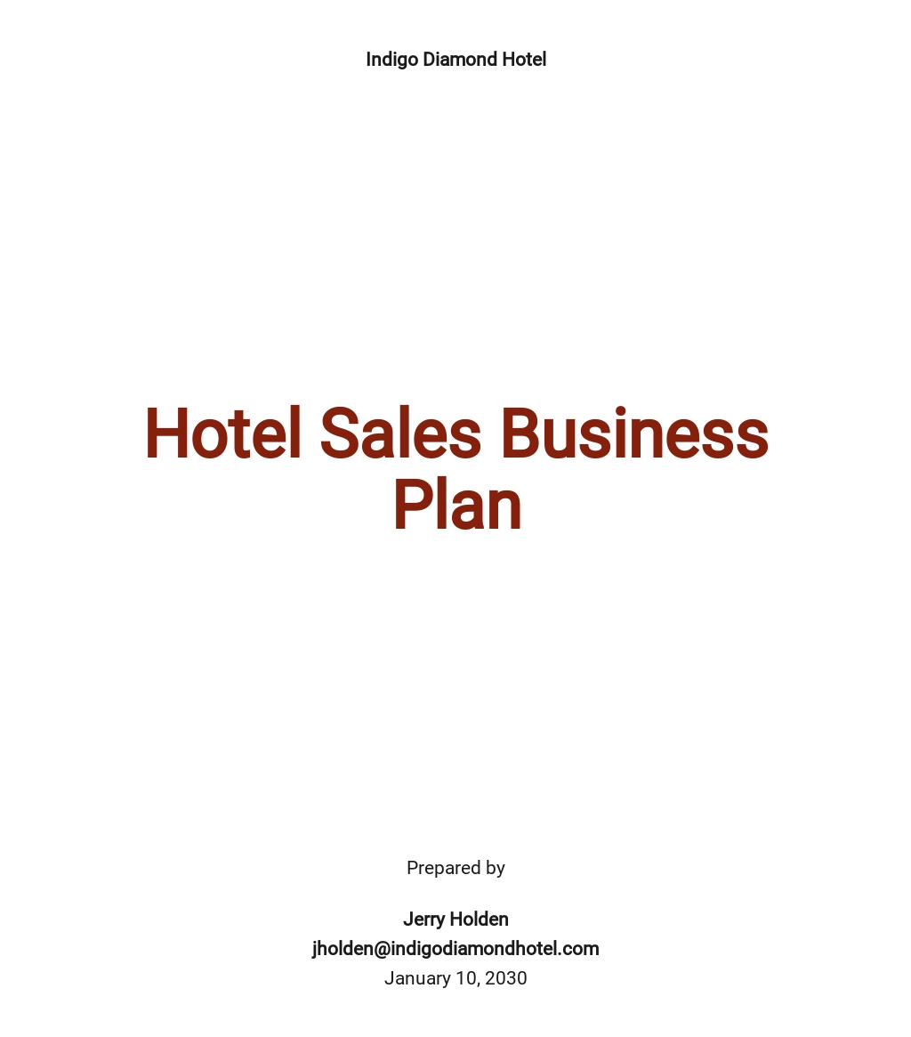 business plan template for hotel