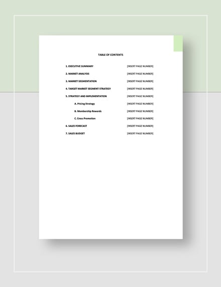 Hotel Sales Business Plan Template