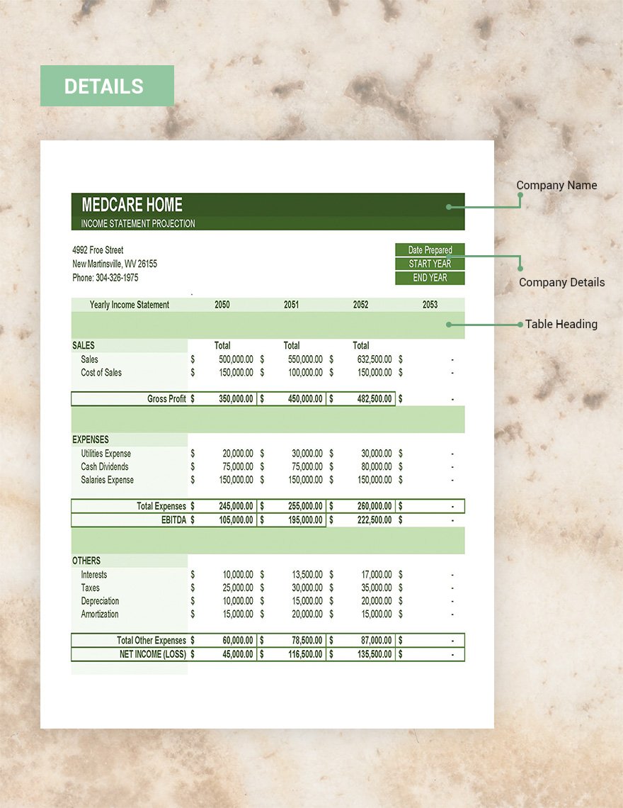 Home Health Care Financial Projections Template 0hnhj 