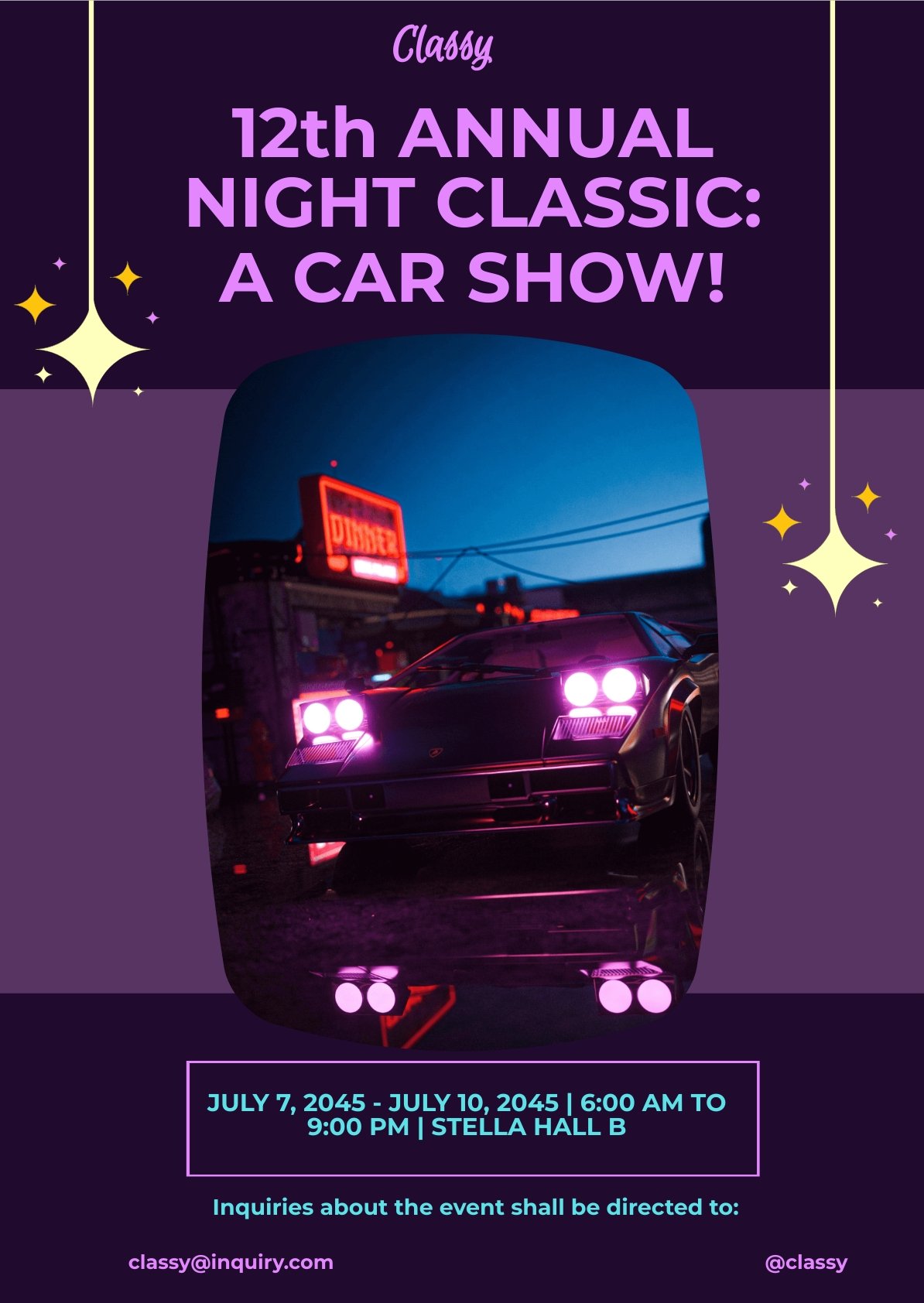 Midnight Car Show Flyer
