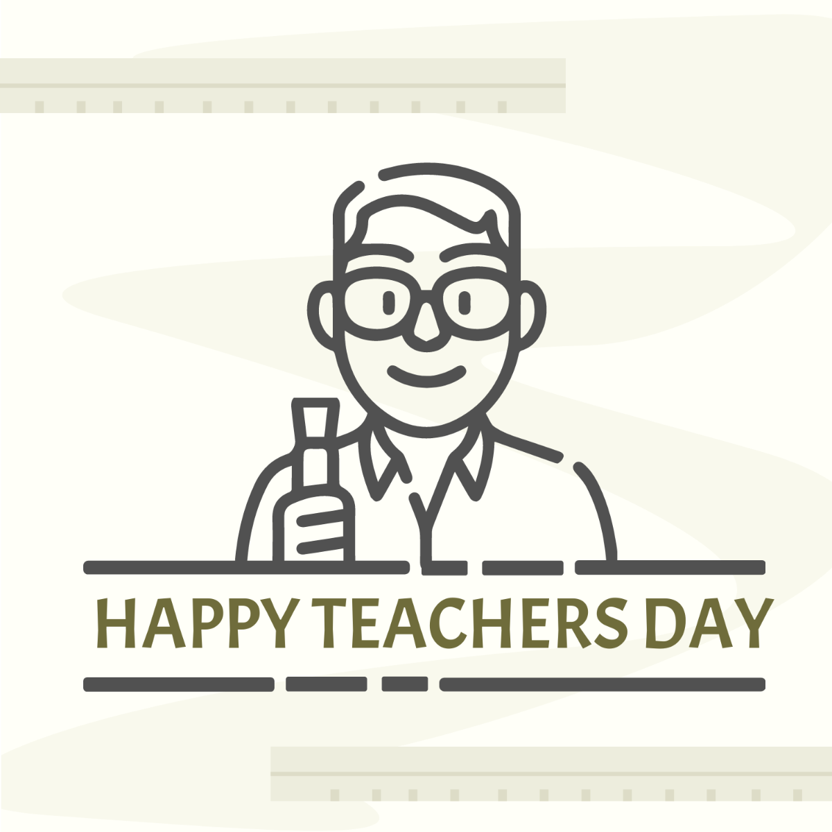 Teachers Day Sketch Vector Template