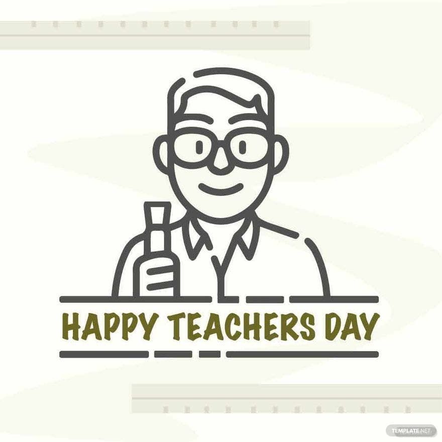 Teachers Day Sketch Vector
