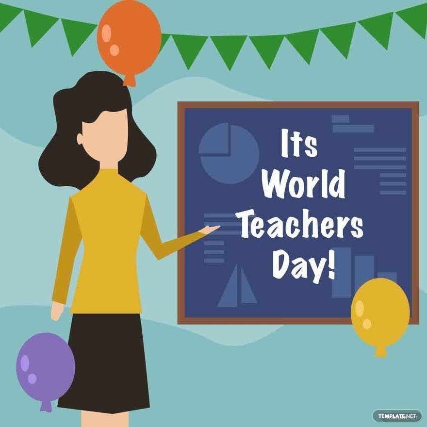 Teachers Day Drawing Vector