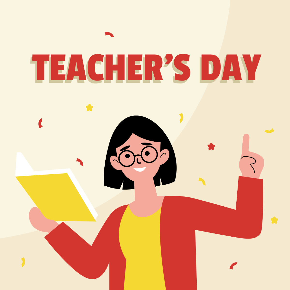 Free Teacher's Day Illustration Template
