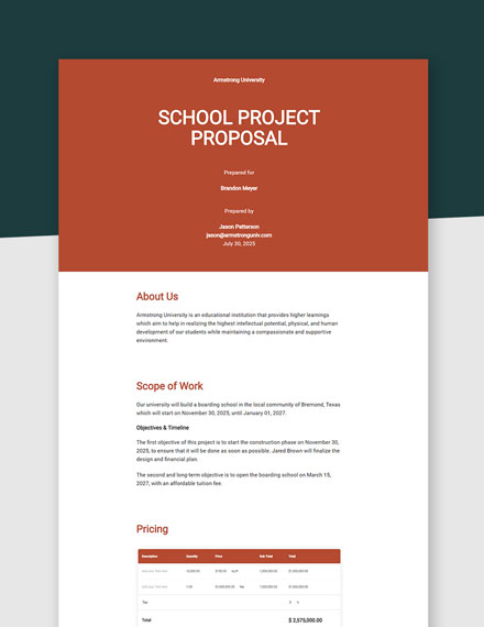 24+ School Proposal Templates - Free Downloads | Template.net