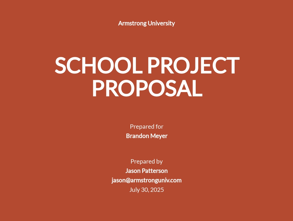 School Project Proposal Template - Google Docs, Word, Apple Pages, PDF