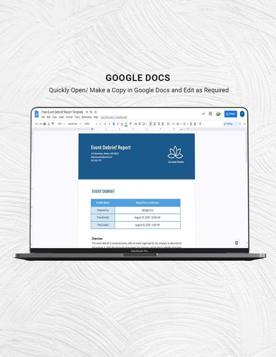 Event Debrief Report Template In Google Docs Word Download Event Debrief Report Template In Google Docs Word Download
