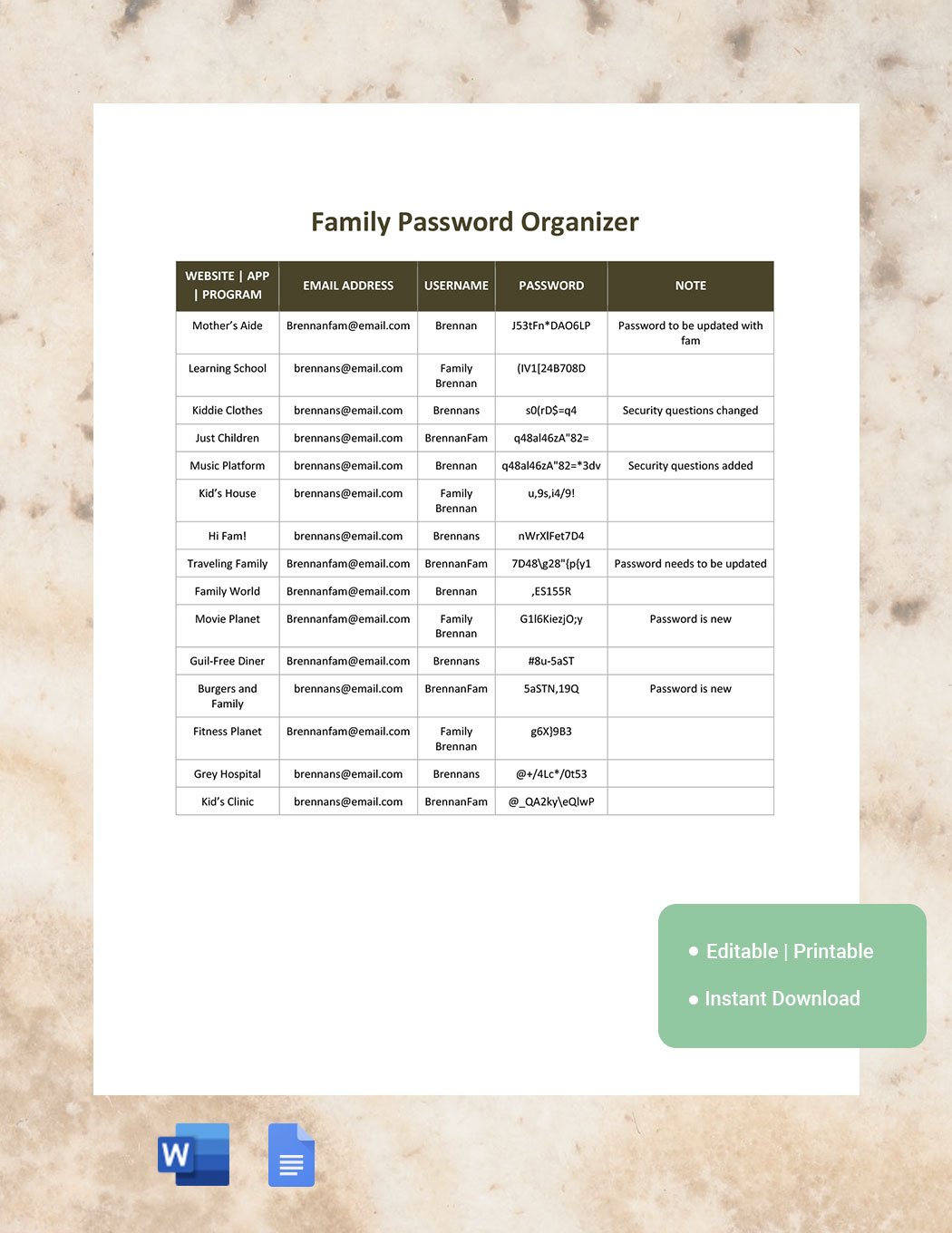 family-password-organizer-download-in-word-google-docs-template