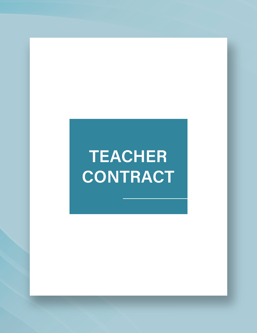 Teacher Contract Template in Word, Google Docs, Apple Pages