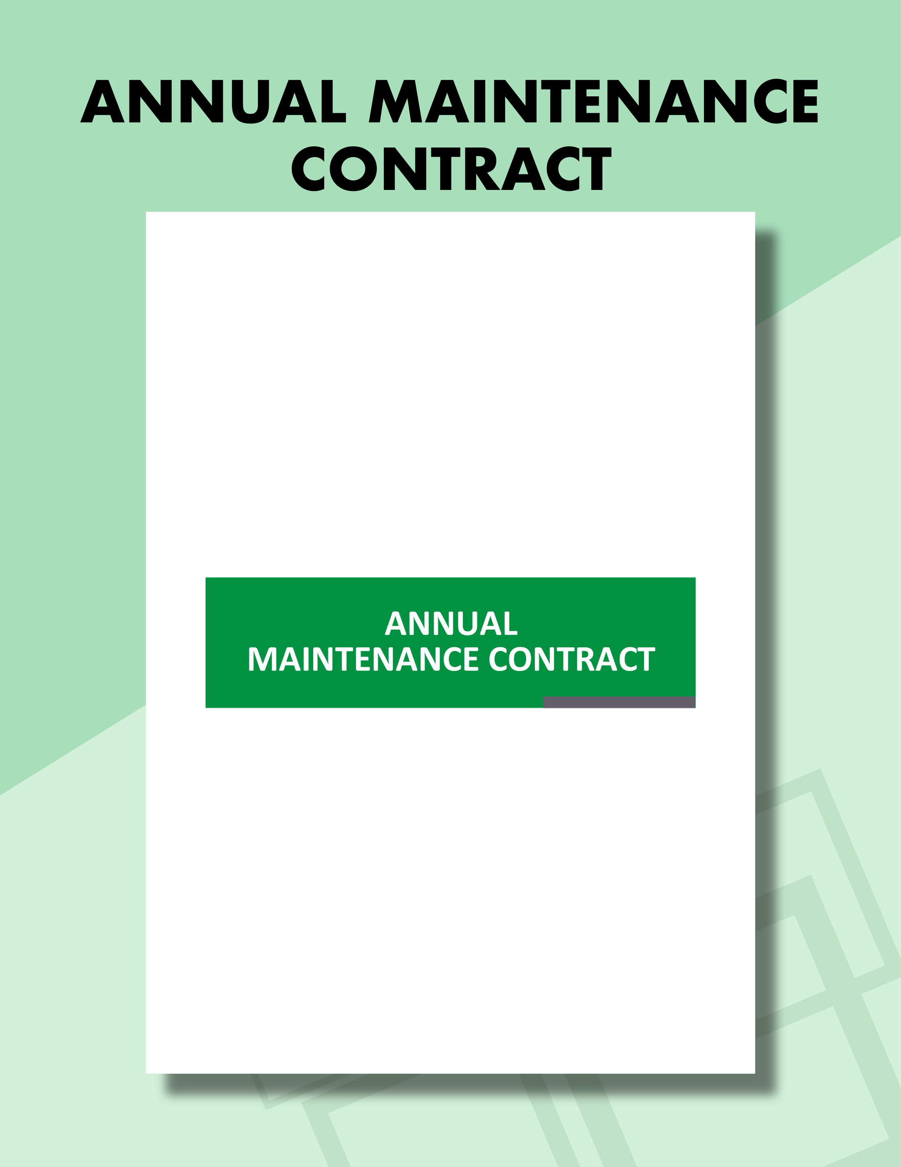 Annual Maintenance Contract Template