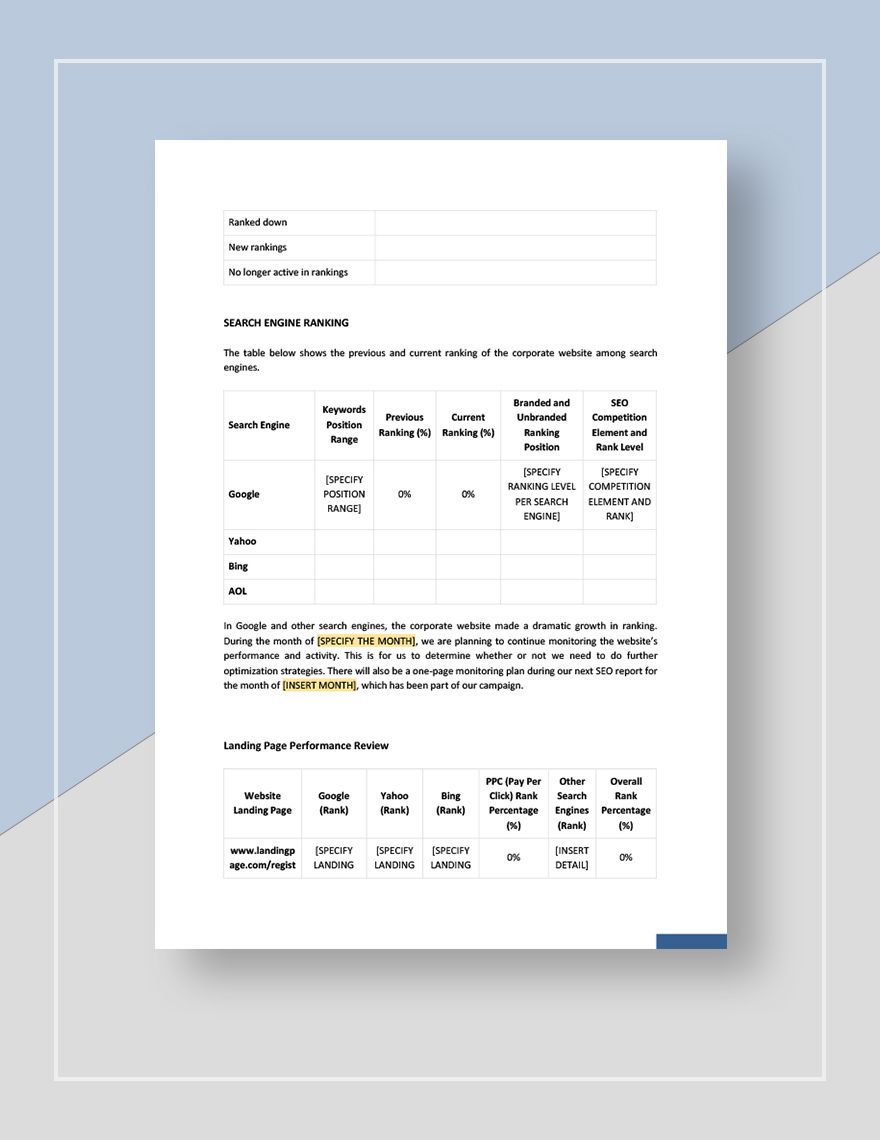 SEO Report Template in Word, Pages, Google Docs - Download | Template.net