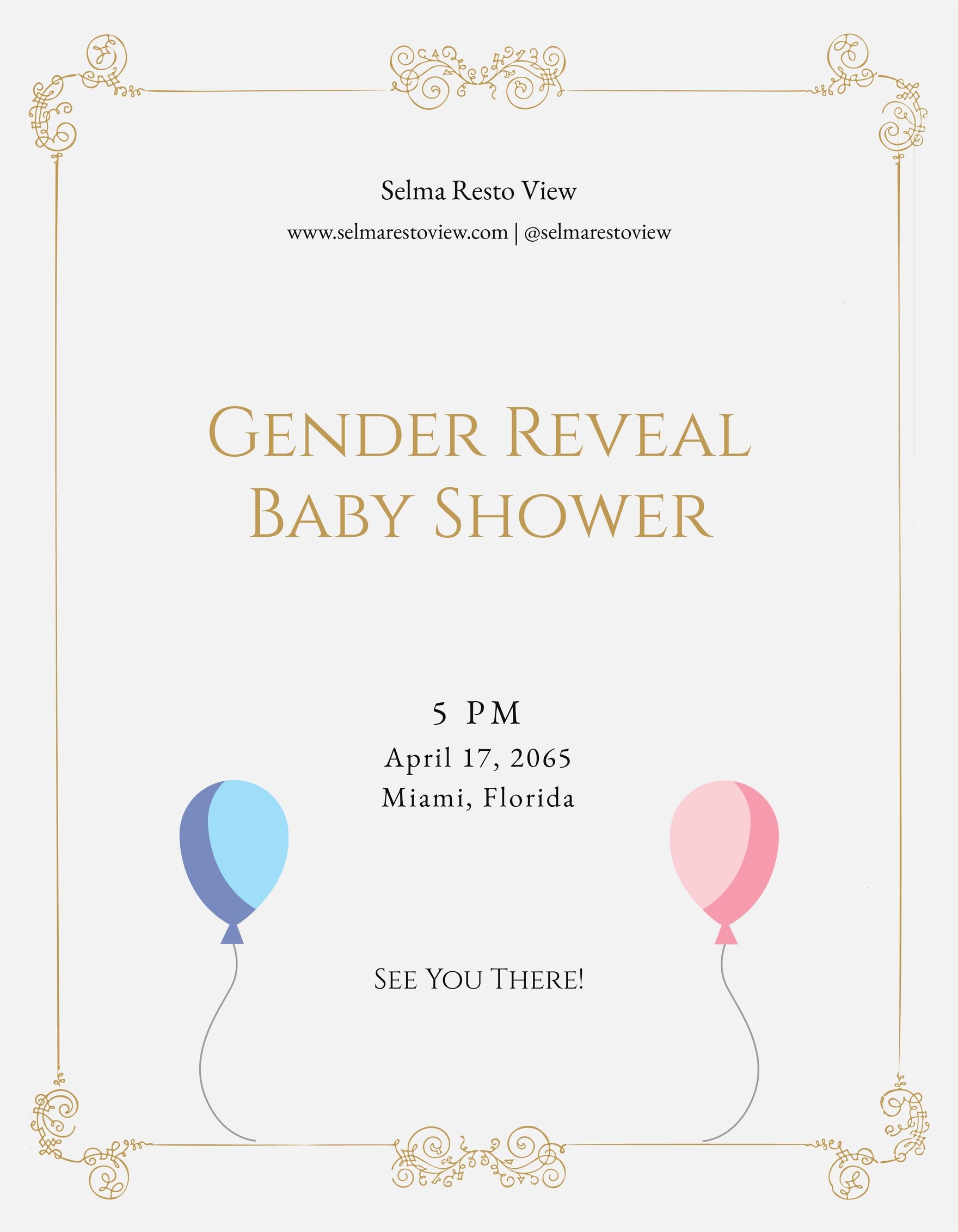 Gender Reveal Baby Shower Flyer