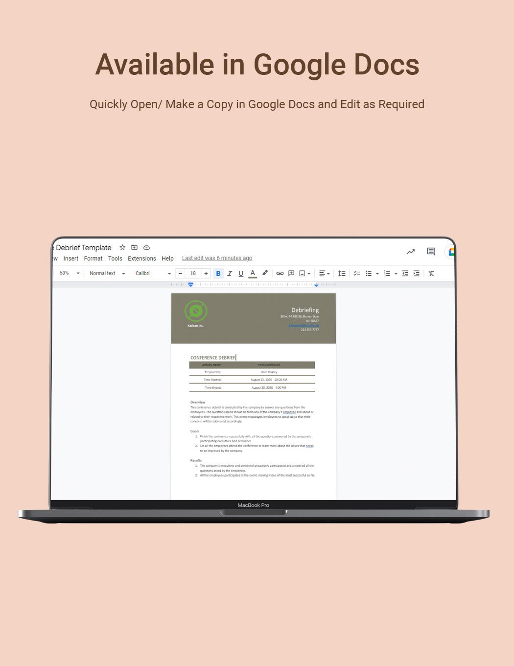Conference Debrief Template in Google Docs Word Download Template net
