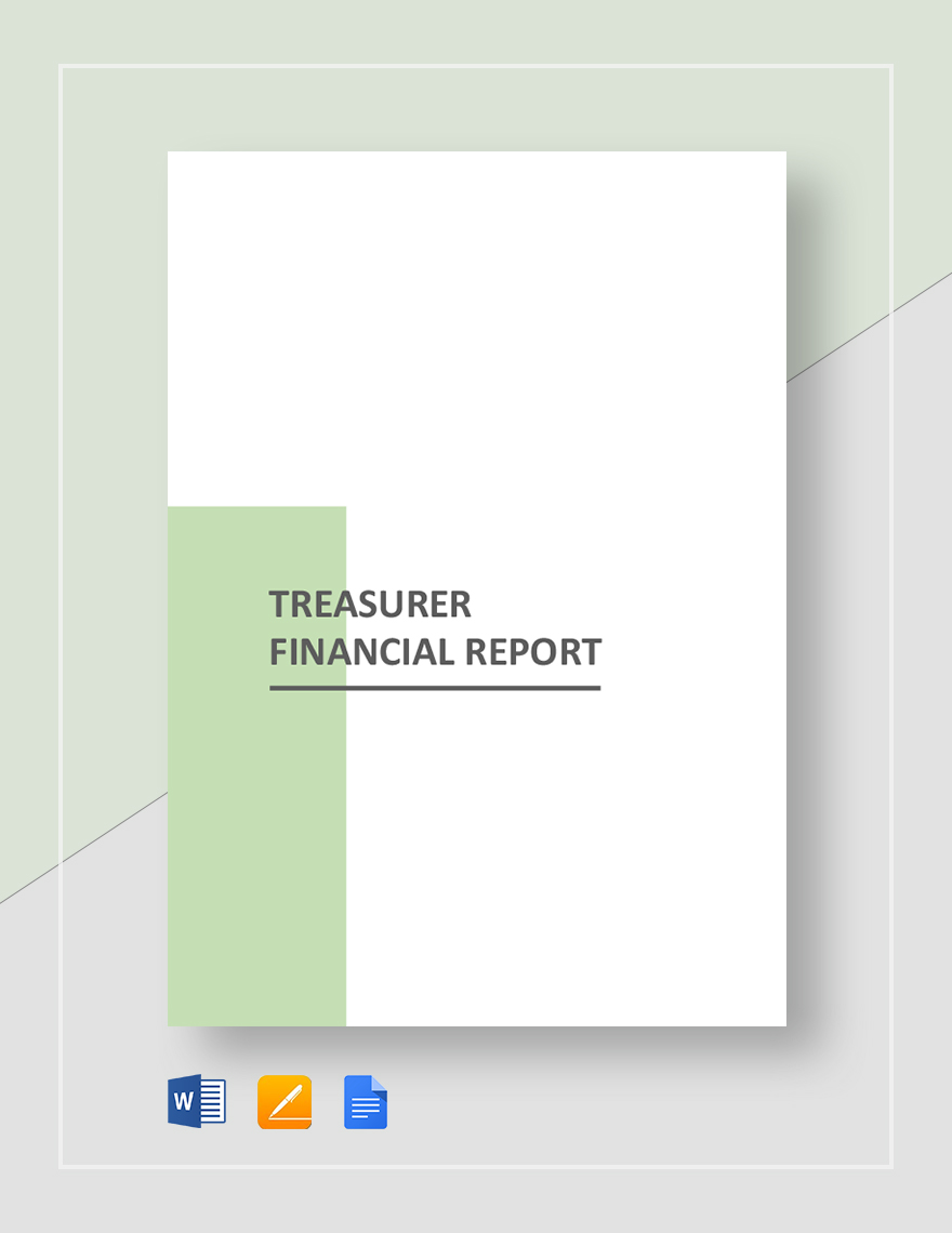 Free Treasurer Financial Report Template Google Docs Word Apple 