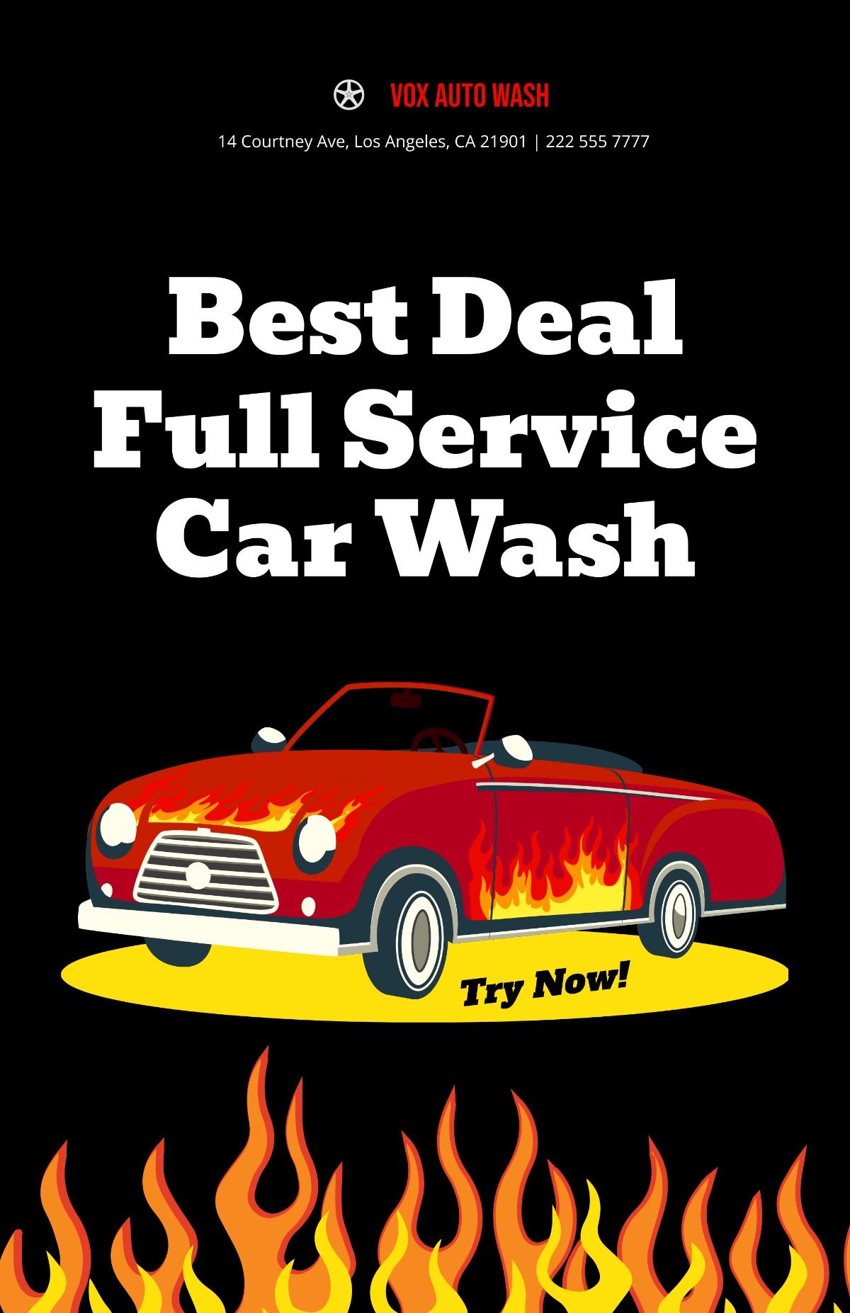 Free Car Wash Service Poster Template