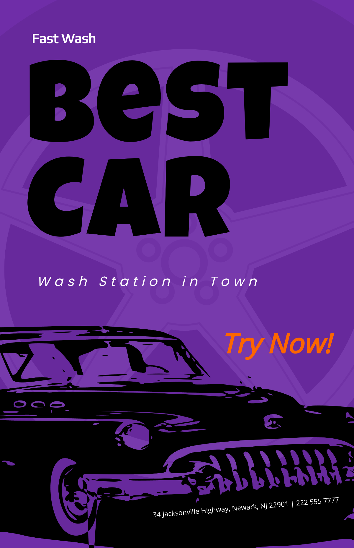 Free Vintage Car Wash Poster Template