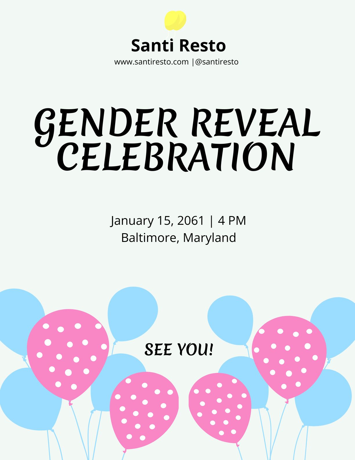 Gender Reveal Celebration Flyer