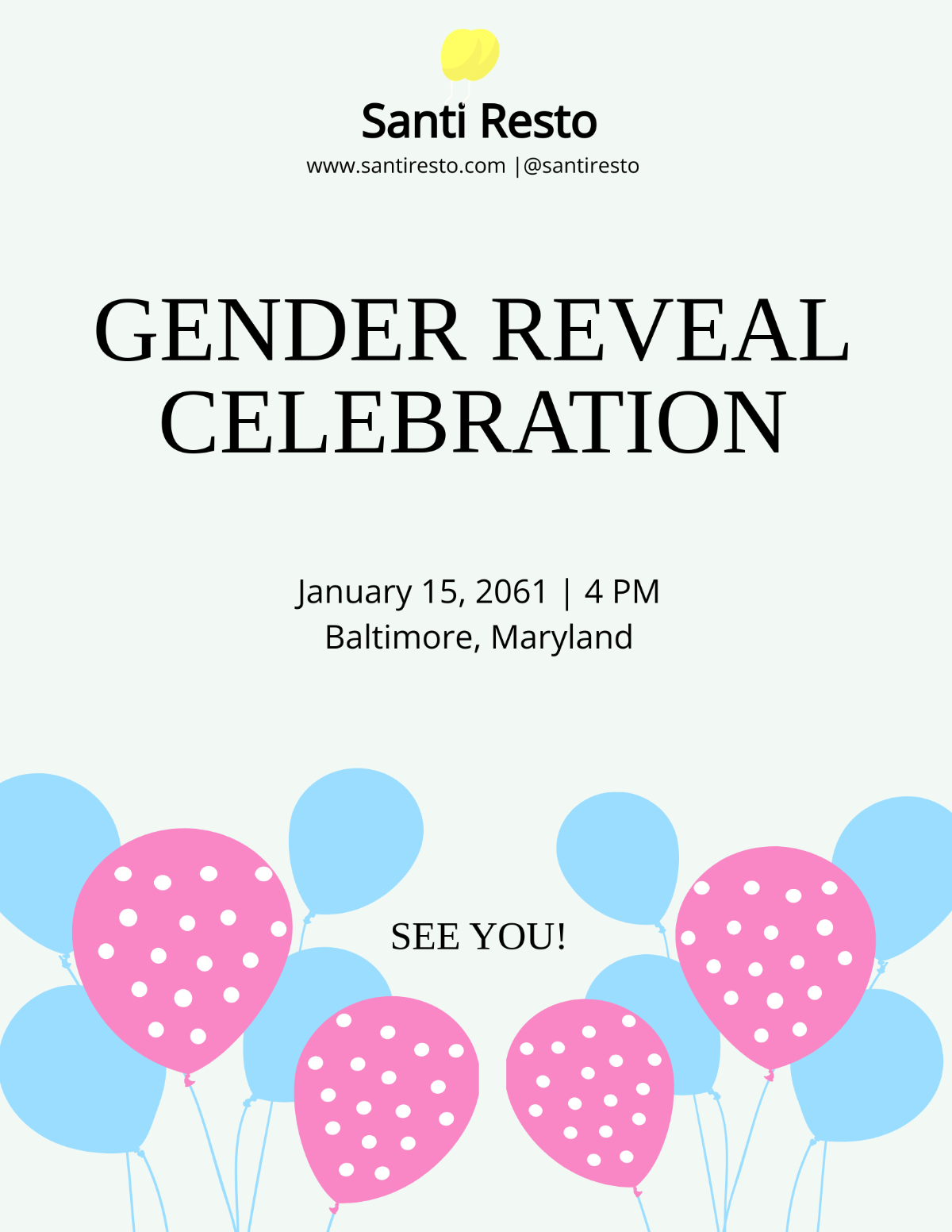 Gender Reveal Celebration Flyer Template
