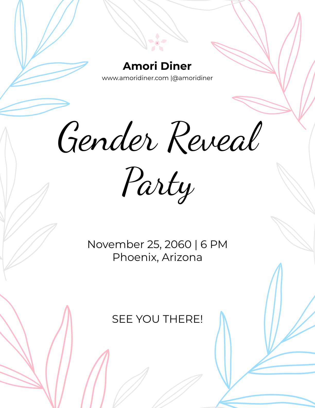 Modern Gender Reveal Flyer