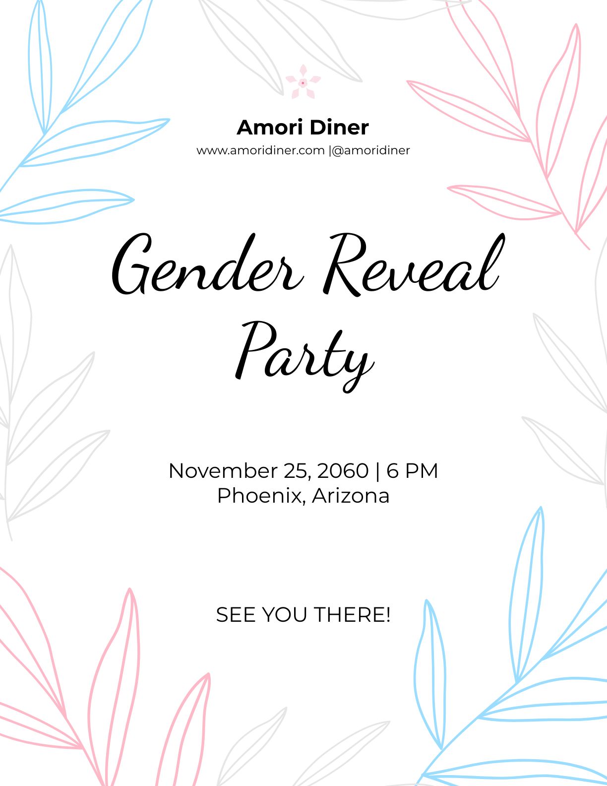 Modern Gender Reveal Flyer in Word, Google Docs, Illustrator, PSD, Apple Pages, Publisher