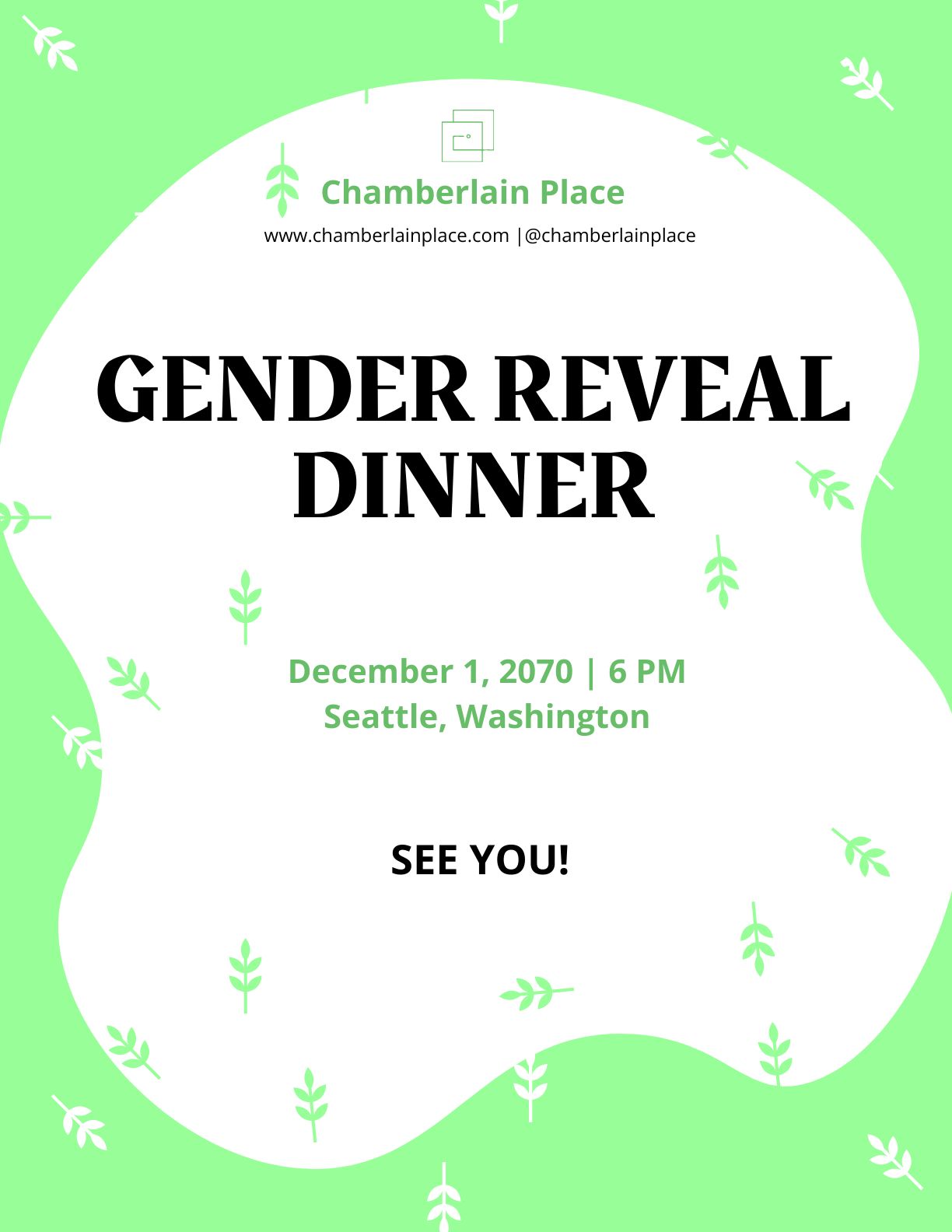 Mint Green Gender Reveal Flyer