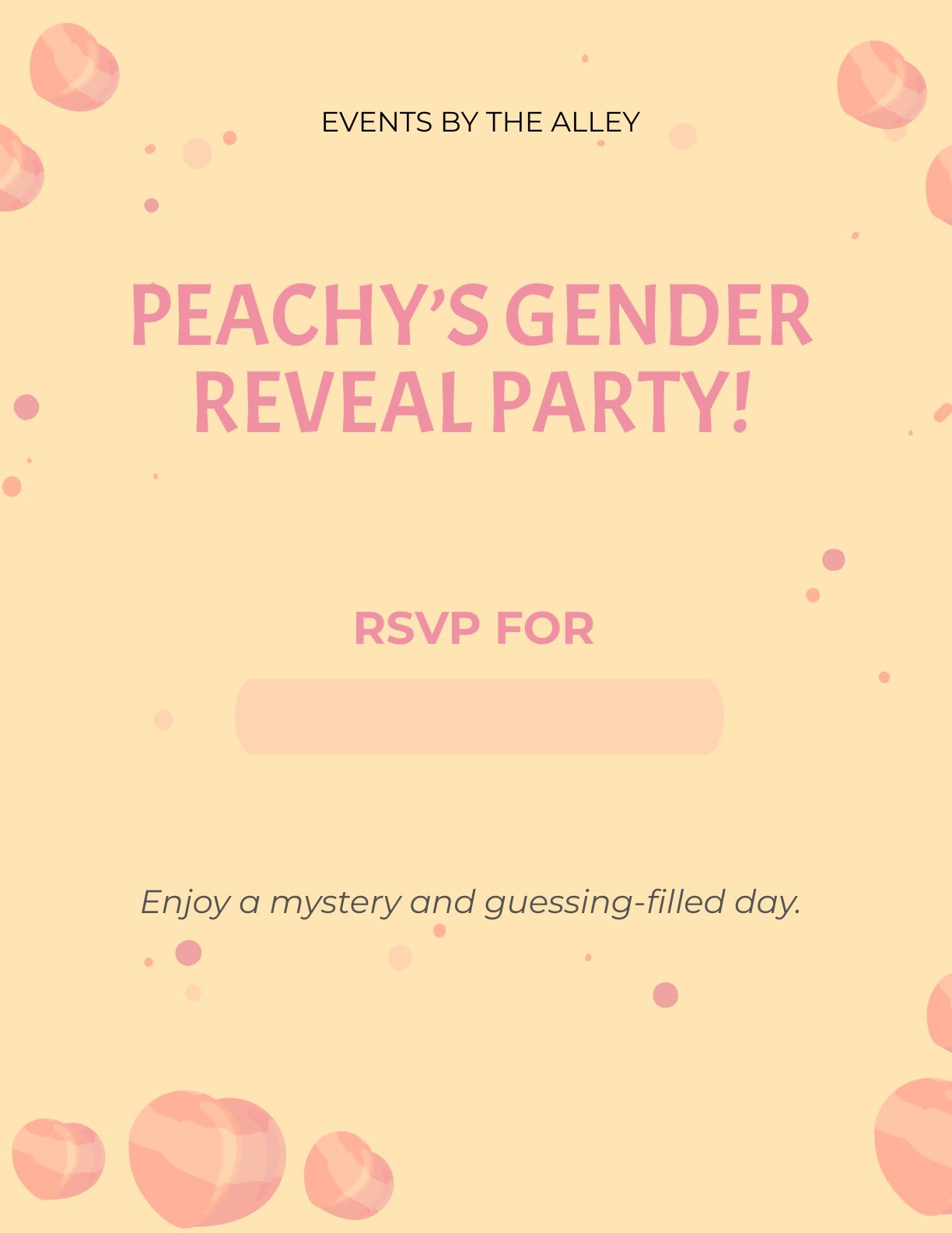 Free Peach Gender Reveal Flyer