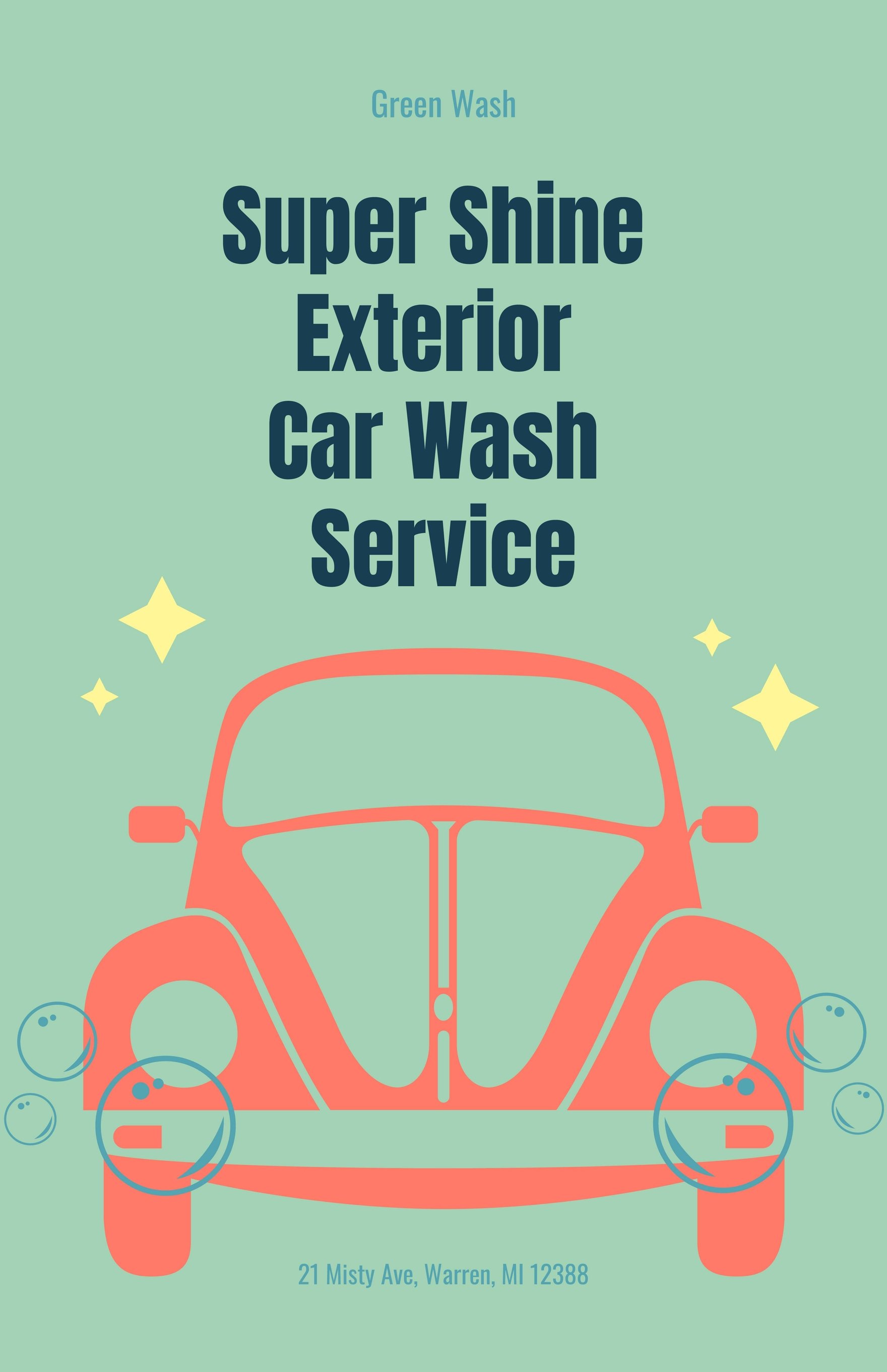 Minimalist Car Wash Poster Template