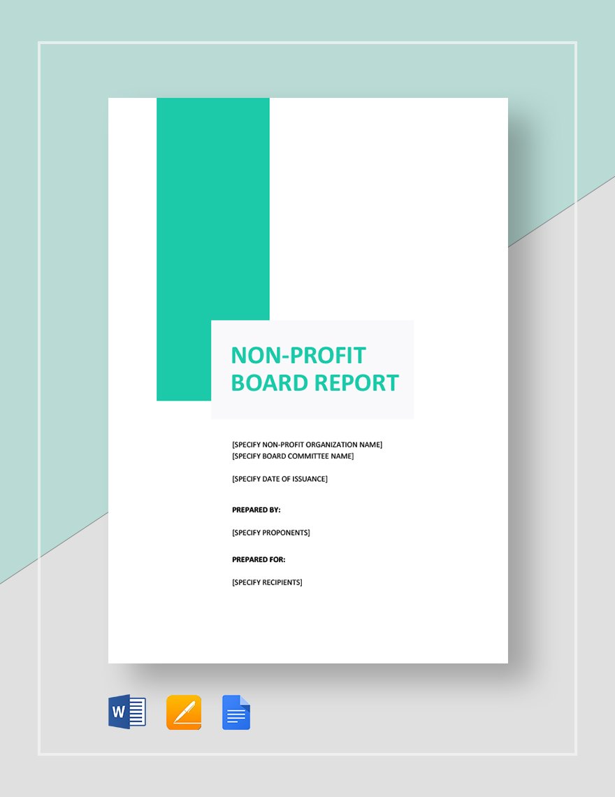 Non Profit Board Report Template