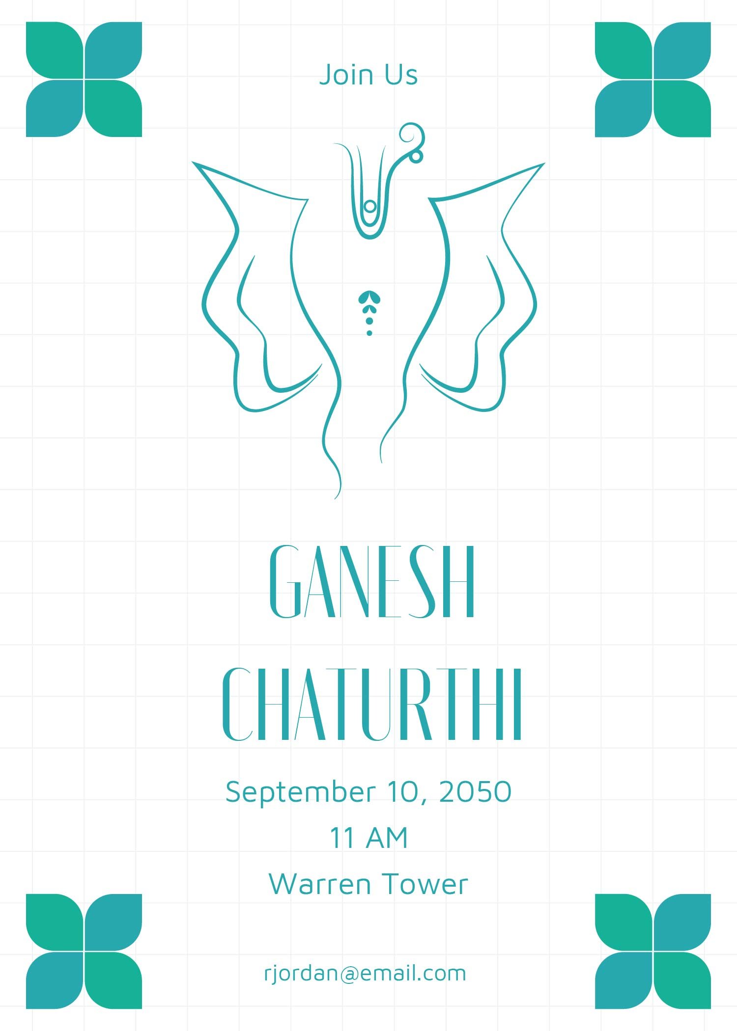 Modern Ganpati Invitation Template
