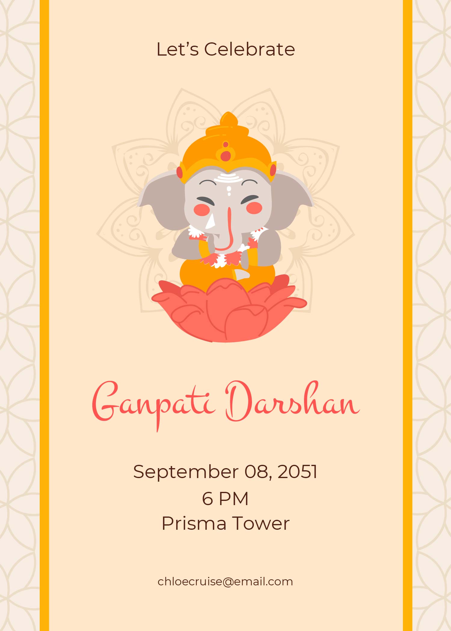 Ganpati Darshan Invitation Template