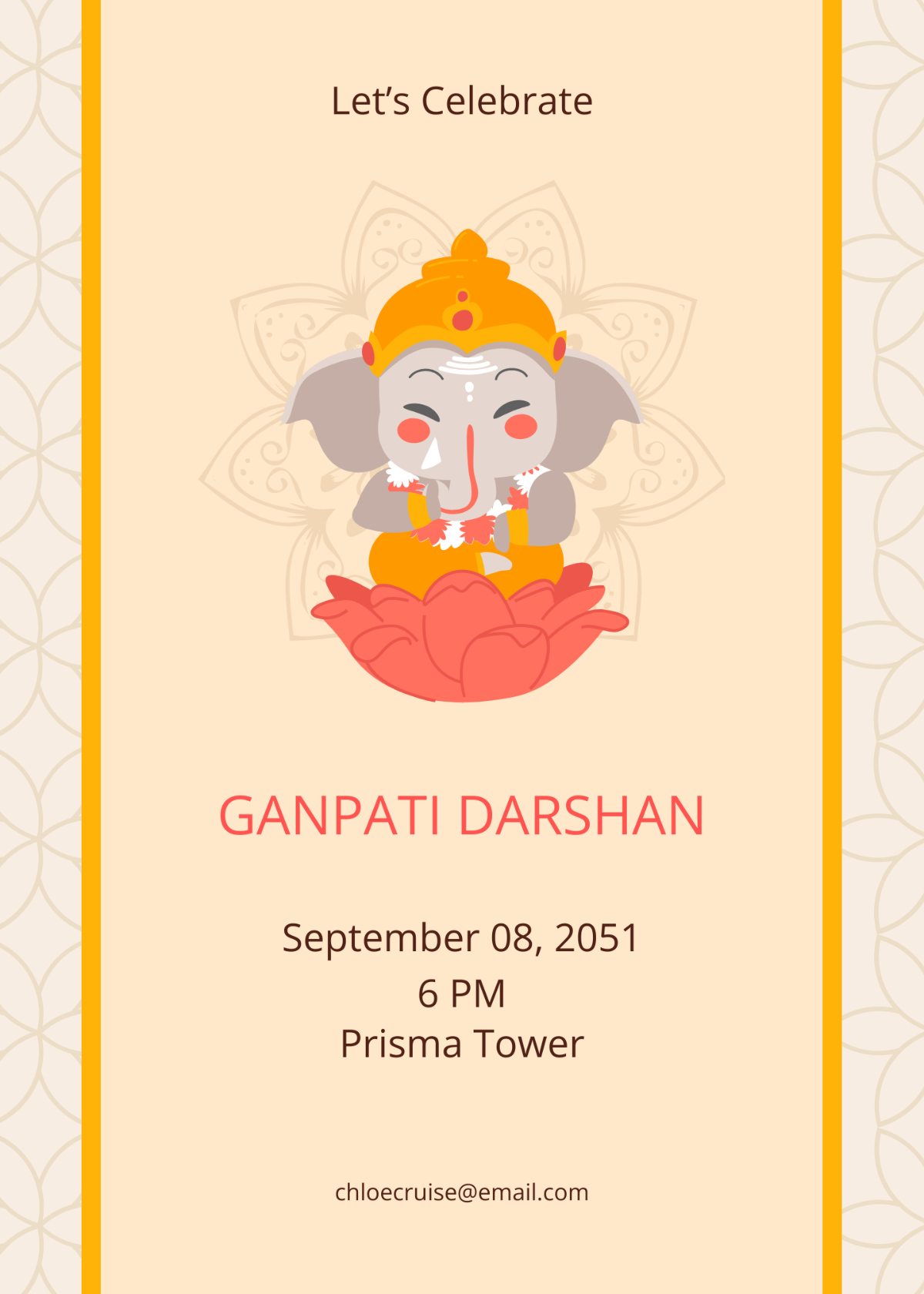Free Ganpati Darshan Invitation Template
