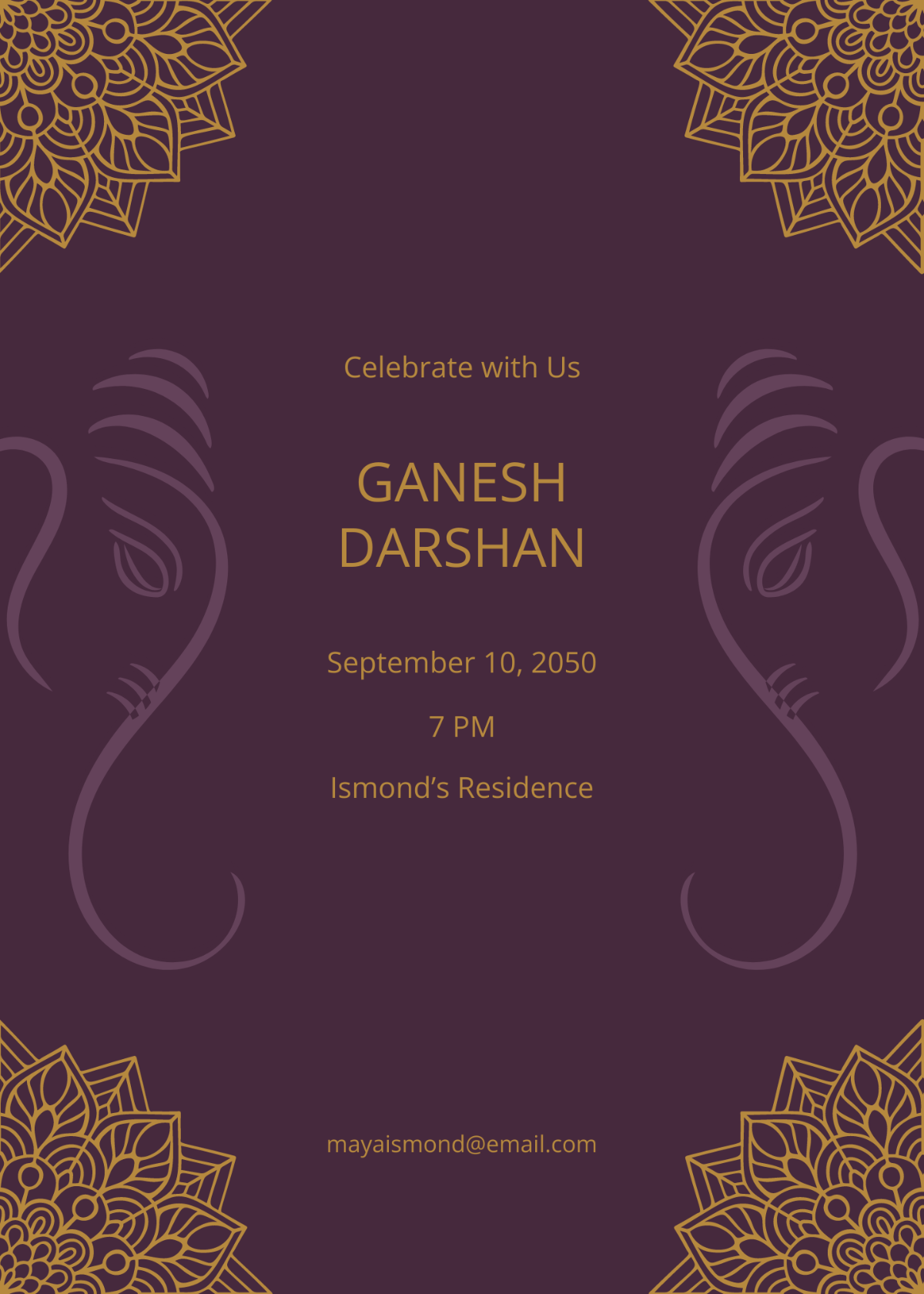 Blank Ganesha Invitation Template