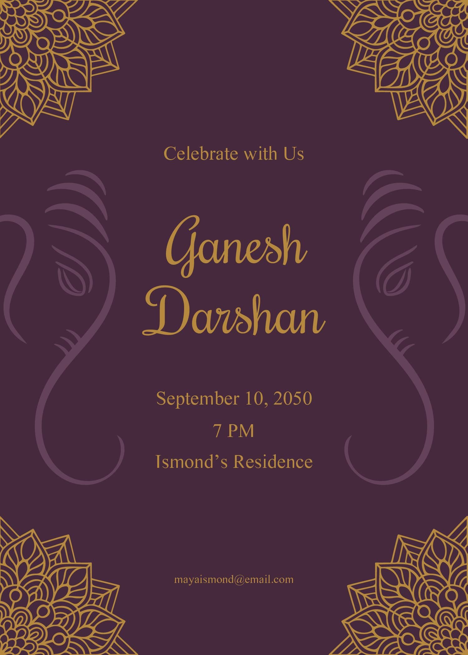 Free Blank Ganesha Invitation Template