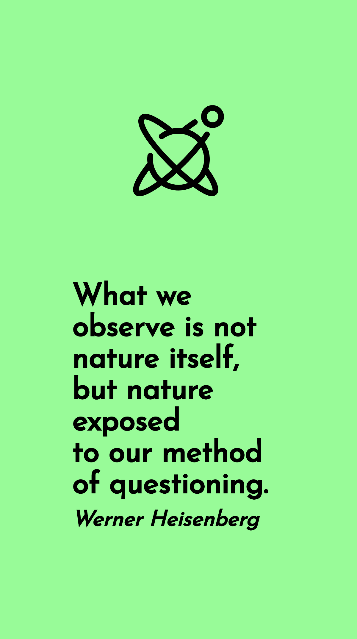 Werner Heisenberg - What we observe is not nature itself, but nature exposed to our method of questioning. Template