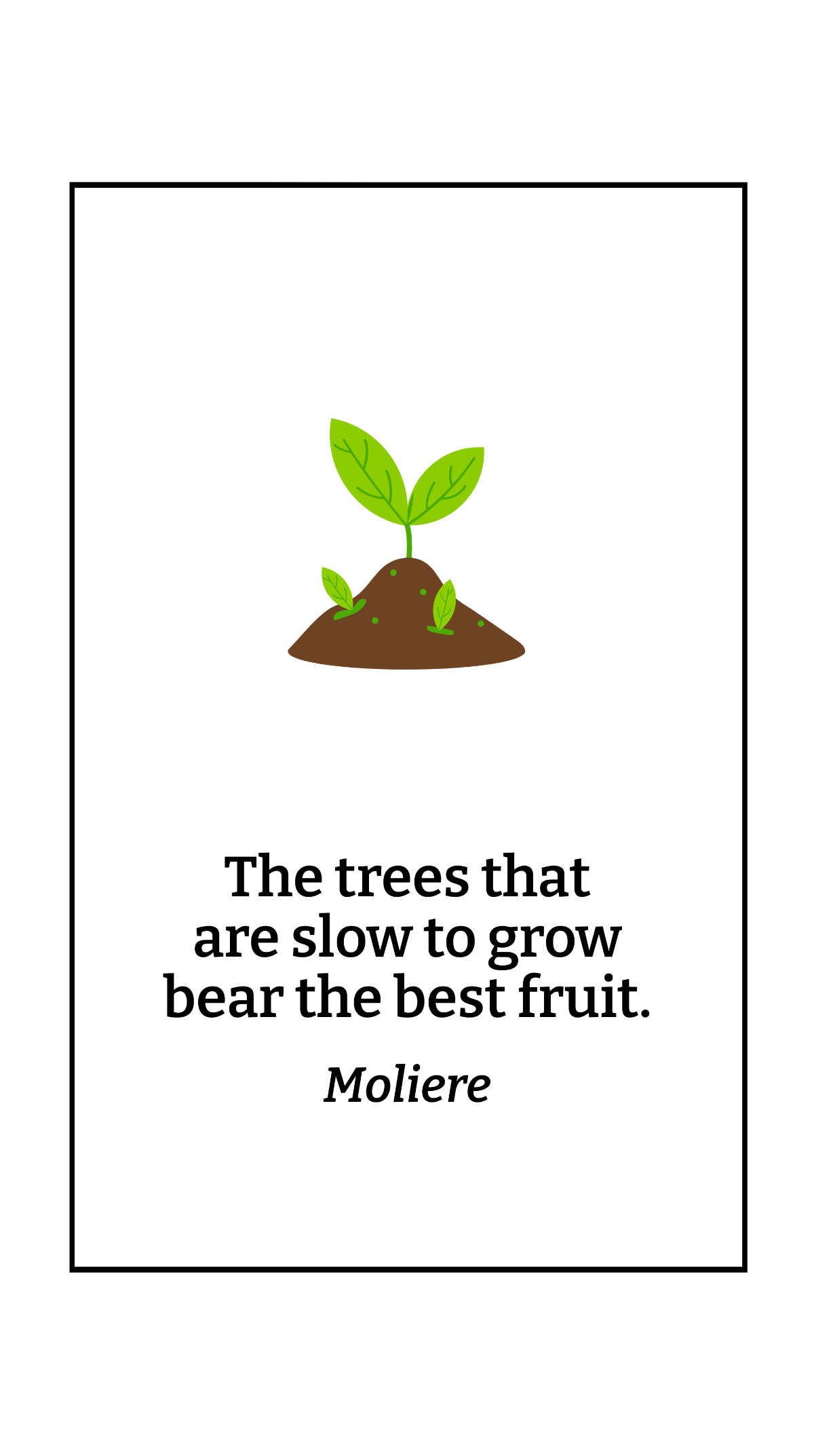 Free Moliere - The trees that are slow to grow bear the best fruit. Template