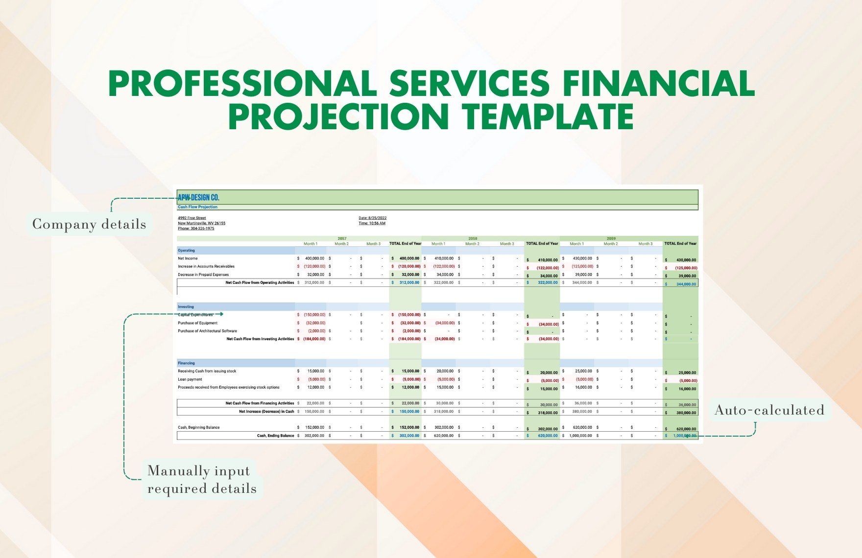 Professional Services Financial Projections Template